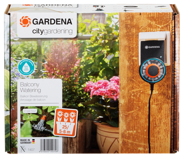 Automatické zavlažovanie kvetinových truhlíkov Gardena 1407-20